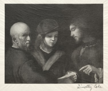 Old Italian Masters: The Three Ages, 1888-1892. Creator: Timothy Cole (American, 1852-1931).