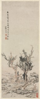 Old Trees by a Wintry Brook, 1551. Creator: Wen Zhengming (Chinese, 1470-1559).