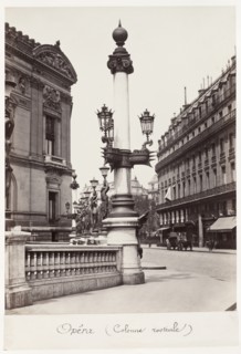 Opéra (Rostral Column), c. 1875. Creator: Charles Marville (French, 1816-1879).