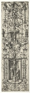 Ornamental fillet with the crucifixion and the virgin and child. Creator: Daniel I Hopfer (German, c. 1470-1536).