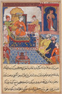 Page from Tales of a Parrot (Tuti-nama): Eighth night: The young prince recounts..., 1558-1560. Creator: Unknown.