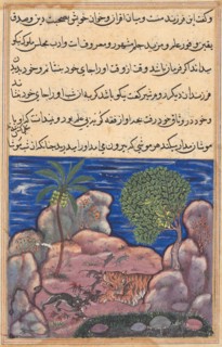 Page from Tales of a Parrot (Tuti-nama): Fifteenth night: The cat attacks the mice..., 1558-1560. Creator: Unknown.
