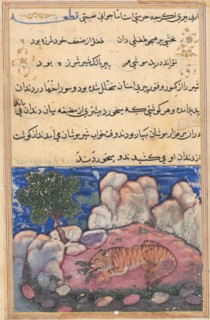 Page from Tales of a Parrot (Tuti-nama): Fifteenth night: The lion disturbed by mice..., 1558-1560. Creator: Unknown.