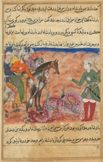 Page from Tales of a Parrot (Tuti-nama): Fifty-second night: The king asks the pious man?s?, c1560. Creator: Unknown.
