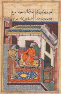 Page from Tales of a Parrot (Tuti-nama): Forty-sixth night: The parrot laughs..., c. 1560. Creator: Unknown.