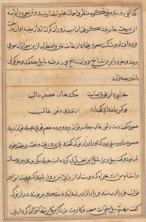 Page from Tales of a Parrot (Tuti-nama): text page, c. 1560. Creator: Unknown.
