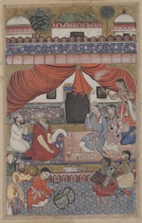 Page from Tales of a Parrot (Tuti-nama): Thirty-third night: Preparation for the marriage..., c. 156 Creator: Unknown.