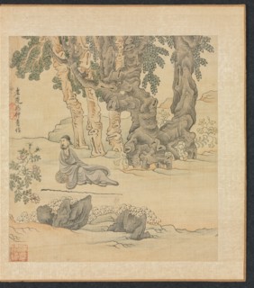 Paintings after Ancient Masters: Portrait of Zhongqing in a Landscape, 1598-1652. Creator: Chen Hongshou (Chinese, 1598/99-1652).