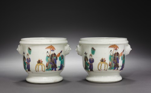 Pair of Bottle Coolers (Seaux à rafraîchir), c. 1725- 1735. Creator: Saint Cloud Porcelain Factory (French).