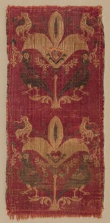Palmettes and Birds from a Tunic or Curtain, 500s-600s. Creator: Unknown.