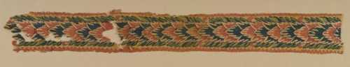Panel from a Large Curtain, Overlapping Leaves, 300s-400s. Creator: Unknown.