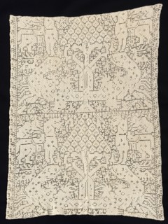 Panel with a Pattern of Trees and Unidentified Animals, 19th century. Creator: Unknown.