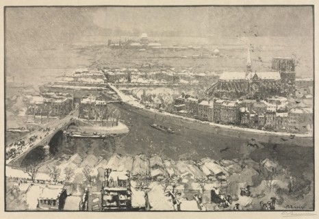 Paris under Snow, 1890. Creator: Auguste Louis Lepère (French, 1849-1918).