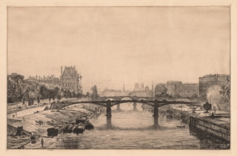 Paris, View from the Concorde Bridge, 1866. Creator: Maxime Lalanne (French, 1827-1886).
