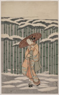 Passing the Bamboo Grove, 1868-1912. Creator: Suzuki Harunobu (Japanese, 1724-1770).