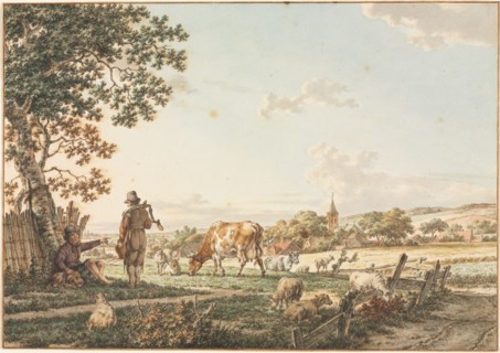 Pastoral Landscape with Village, 1799. Creator: Jacob Cats (Dutch, 1741-1799).