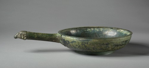Patera with Fluted Handle and Ram Head Finial, 400s BC. Creator: Unknown.