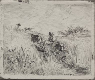 Path Through the Grain Field, original impression 1862, printed in 1921. Creator: Charles François Daubigny (French, 1817-1878).