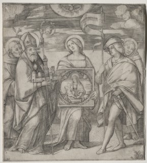 Patron Saints of Bologna, c. 1515-1520. Creator: Giacomo Francia (Italian, bef 1486-1557).