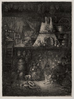Peasant Interior in the Haute-Garonne, 1858. Creator: Rodolphe Bresdin (French, 1822-1885).