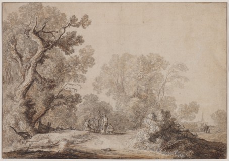 Peasants at the Edge of a Wood, c. 1630. Creator: Jacob van Mosscher (Dutch, 1655).