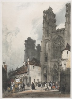 Picturesque Architecture in Paris, Ghent, Antwerp, Rouen: Laon, France, 1839. Creator: Thomas Shotter Boys (British, 1803-1874).