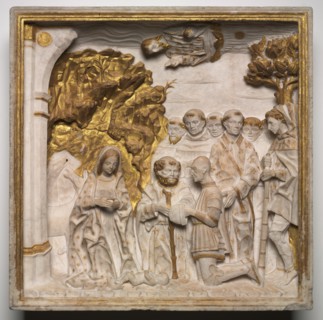 Pier Francesco Visconti, Court of Saliceto, Adoring the Christ Child, shortly after 1484. Creator: Benedetto Briosco (Italian, c. 1460-aft 1514), workshop of ; Tomaso Cazzaniga (Italian), and.