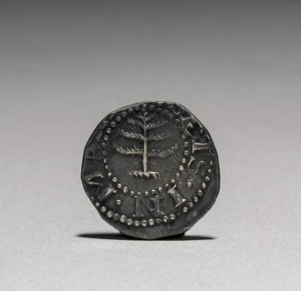 Pine Tree Sixpence (obverse), 1652. Creator: John Hull (American, 1624-1683); Robert Sanderson (American, 1609-1693).