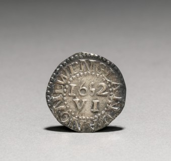 Pine Tree Sixpence (reverse), 1652. Creator: John Hull (American, 1624-1683); Robert Sanderson (American, 1609-1693).