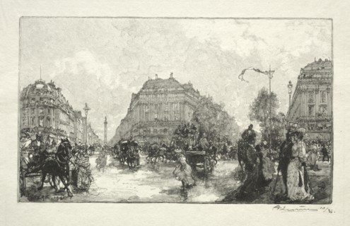 Place de lOpera, 1890. Creator: Auguste Louis Lepère (French, 1849-1918).