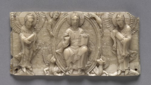 Plaque from a Portable Altar Showing Christ and the Apostles, 1050-1100. Creator: Unknown.
