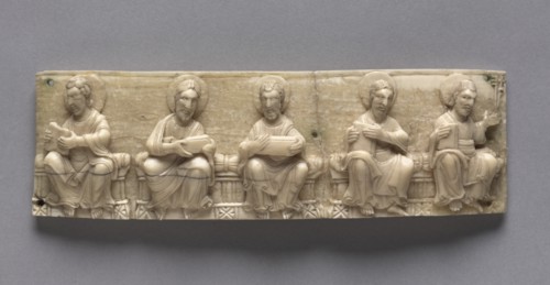 Plaque from a Portable Altar Showing Christ and the Apostles, 1050-1100. Creator: Unknown.