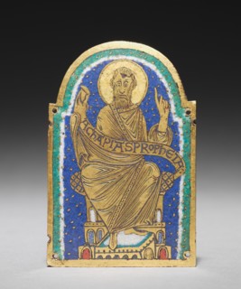 Plaque with Seated Prophet from a Reliquary Shrine: Achapias (Obadiah), c. 1170-1180. Creator: Unknown.