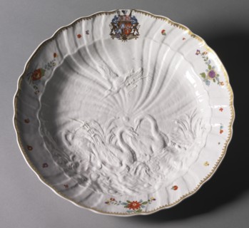 Plate from the Swan Service, c. 1737-1741. Creator: Meissen Porcelain Factory (German); Johann Joachim Kändler (German, 1706-1768).