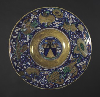 Plate with the Arms of the Vigeri Family, 1524. Creator: Maestro Giorgio Andreoli (Italian, 1465-70-aft 1553).