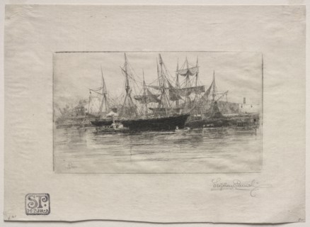 Point Breeze Oil Wharves, 1880. Creator: Stephen Parrish (American, 1846-1938).