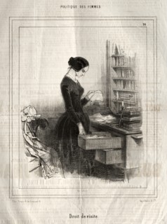 Politique des Femmes: Droit de visite, 1843. Creator: Paul Gavarni (French, 1804-1866).