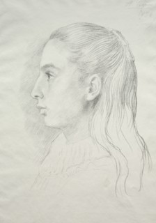 Portrait de Mlle. Nora E. Legros, 1896. Creator: Alphonse Legros (French, 1837-1911).