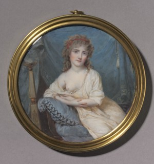 Portrait of a Woman Reclining on a Sofa, c. 1804. Creator: Jean-Antoine Laurent (French, 1763-1832).