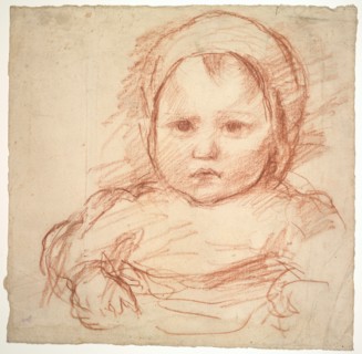 Portrait of an Infant, 1800s-1900s. Creator: Henri Cros (French, 1840-1907).
