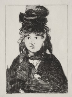 Portrait of Berthe Morisot, 1872. Creator: Edouard Manet (French, 1832-1883).