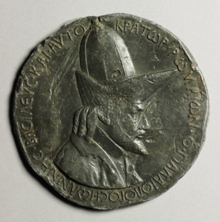 Portrait of John VIII Palaoelogus, Emperor of Constantinople, 1424-1428 (obverse) and (reverse), c.1 Creator: Pisanello (Italian, Ferrara, c. 1395-1455).