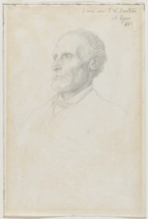 Portrait of Sir Frederick W. Burton, Director of the National Gallery, London, 1881. Creator: Alphonse Legros (French, 1837-1911).