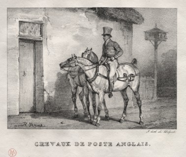 Postal Horses, 1823. Creator: Horace Vernet (French, 1789-1863).