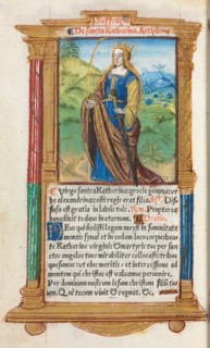 Printed Book of Hours (Use of Rome): fol. 109v, St. Catherine, 1510. Creator: Guillaume Le Rouge (French, Paris, active 1493-1517).