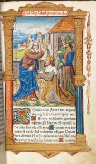 Printed Book of Hours (Use of Rome): fol. 65r, David and Samuel, 1510. Creator: Guillaume Le Rouge (French, Paris, active 1493-1517).