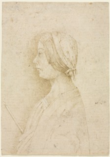 Profile of a Girl Holding a Candle, 1400s. Creator: Unknown.