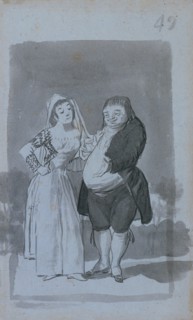 Prostitute Soliciting a Fat, Ugly Man (recto), 1796-97. Creator: Francisco de Goya (Spanish, 1746-1828).