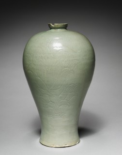 Prunus Vase with Incised Peony Design, 1100s-1200s. Creator: Unknown.