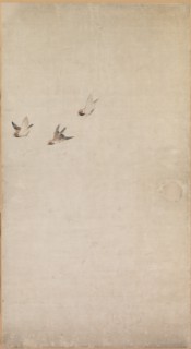 Puppies, Sparrows and Chrysanthemums, 1754-1799. Creator: Nagasawa Rosetsu (Japanese, 1754-1799).
